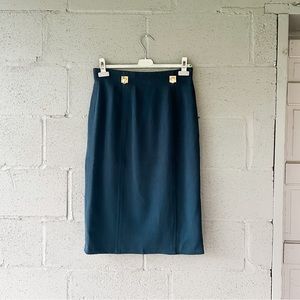 Vintage Celine Pencil Skirt British Racing Green 44 M
